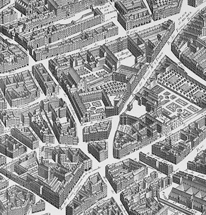 A detail from Turgot’s map of Paris – 1739